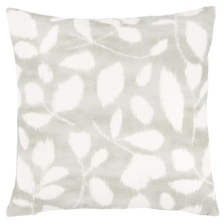 Housse De Coussin En Coton Biologique Motif V G Tal Vert Olive Et Blanc