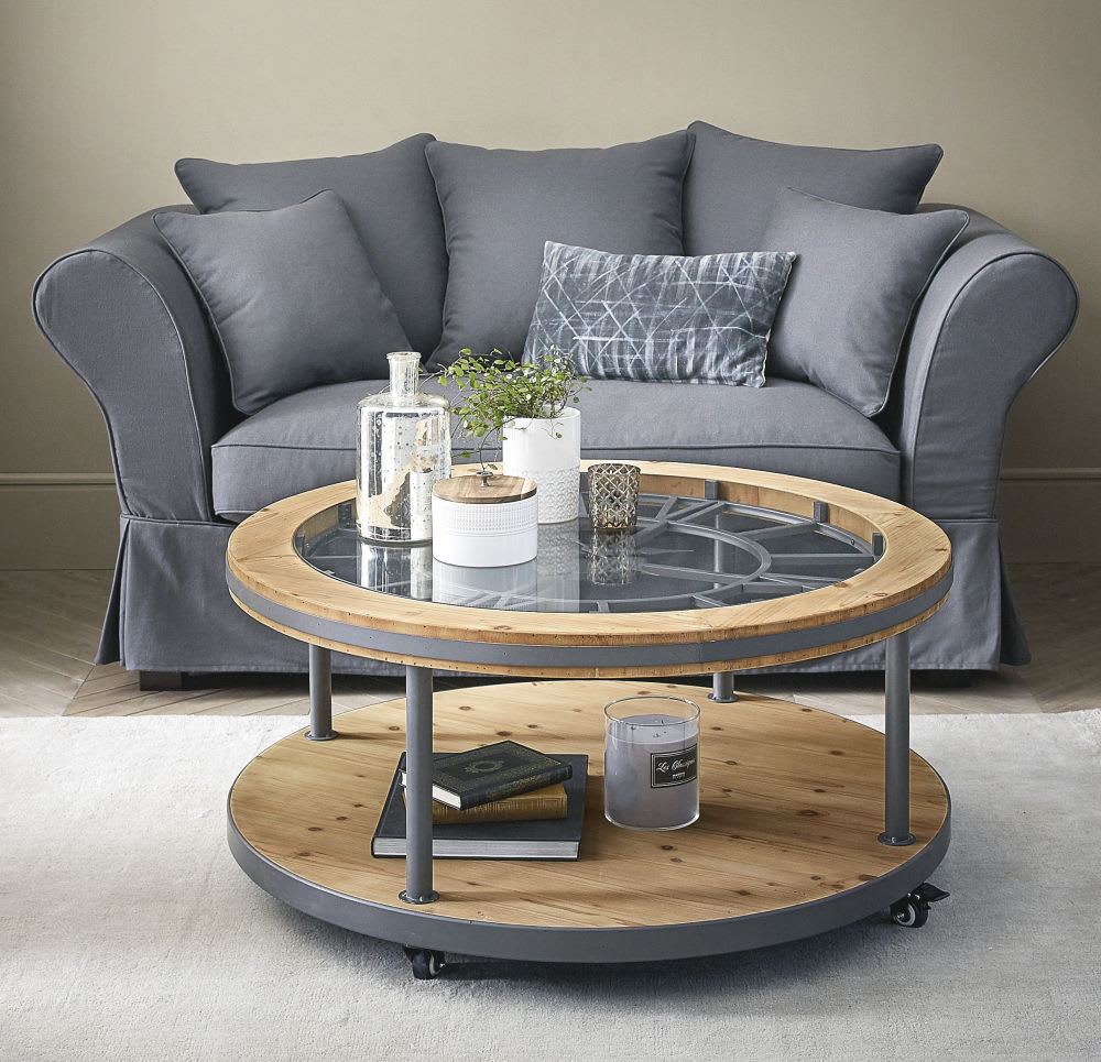 Table Basse Ronde Horloge Burton Maisons Du Monde