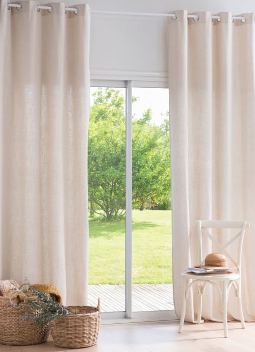 Single Ecru Cotton Eyelet Curtain 135x270 FLORINA Maisons Du Monde