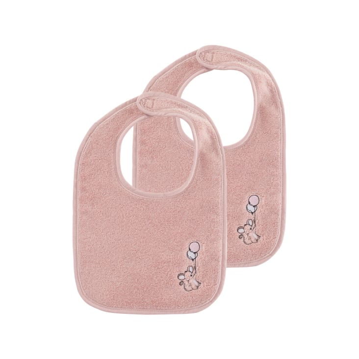 Lot de 2 bavoirs en coton peigné zéro twist nude 0 1 an Baby soft