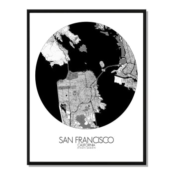 Poster Barcelona Mappa Arrotondata X Maisons Du Monde