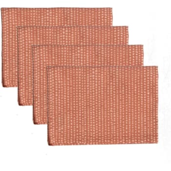 Set Di 4 Tovaglioli Cotone Terracotta 45x45 Madras Maisons Du Monde