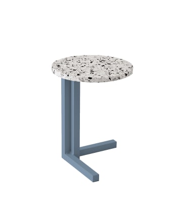 Mini Mesa Auxiliar Aluminio Gris Y Terrazzo Negro COTA Maisons Du Monde