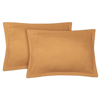 Fundas De Almohada X2 Lino Lavado 50x70 Caramelo Hortense Maisons