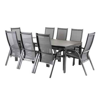 Conjunto Para Terraza De 6 Sillones Y Mesa Extensible De 160 A 210