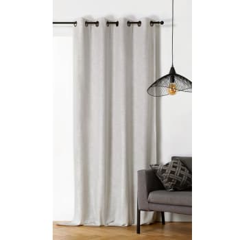 Rideau D Ameublement Occultant Et Isolant Polyester Beige 135x260 Cm