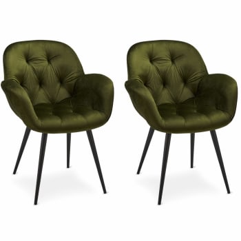 Fauteuil Diner Professionnel En Velours Vert Botanique Sacha Business