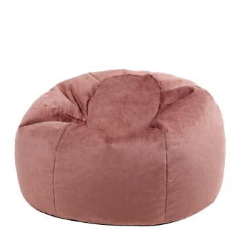 Pouf Velours C Tel Beige Galet Kingston Maisons Du Monde