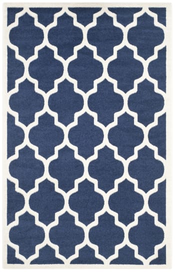 Alfombra vinílica geometría azul 160x230 cm Maisons du Monde