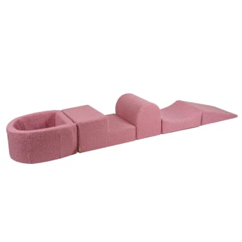 Set De Mousse Beige Balles Rose Pastel P Che Or Maisons Du Monde