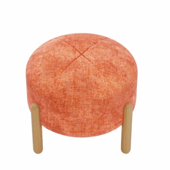 Pouf Rond Velours S Vert Kaki Sara Maisons Du Monde