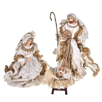 Nativit Con Re Magi Con Vestiti In Tessuto Statue Per Presepe