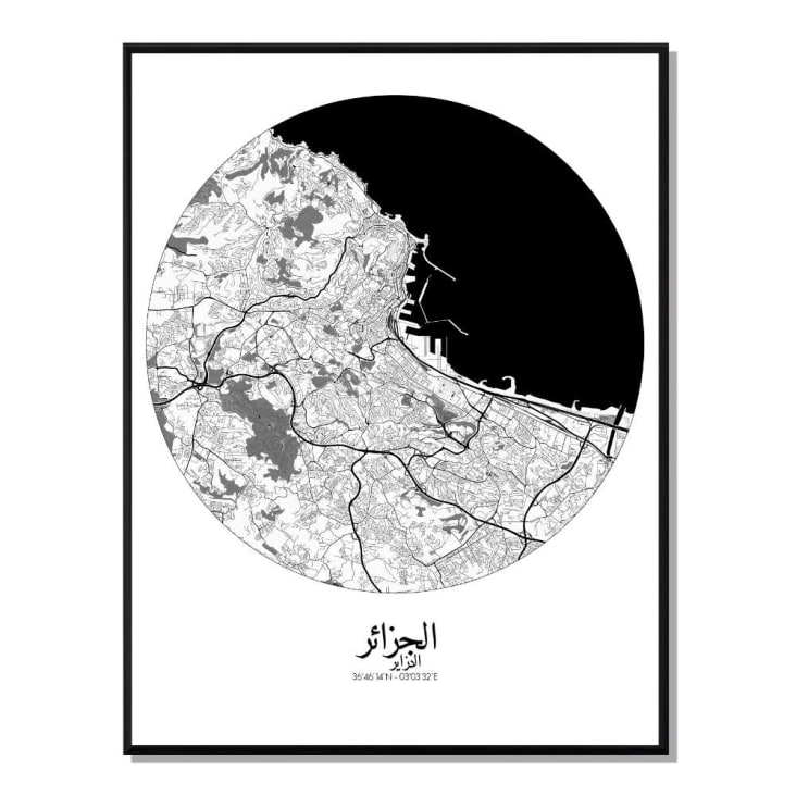 Poster Algeri Mappa Arrotondata 40x50 Maisons Du Monde