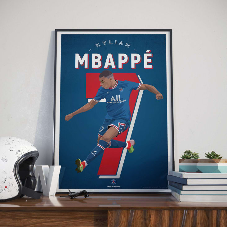 Affiche Football Psg Illustration Kylian Mbapp X Cm Psg