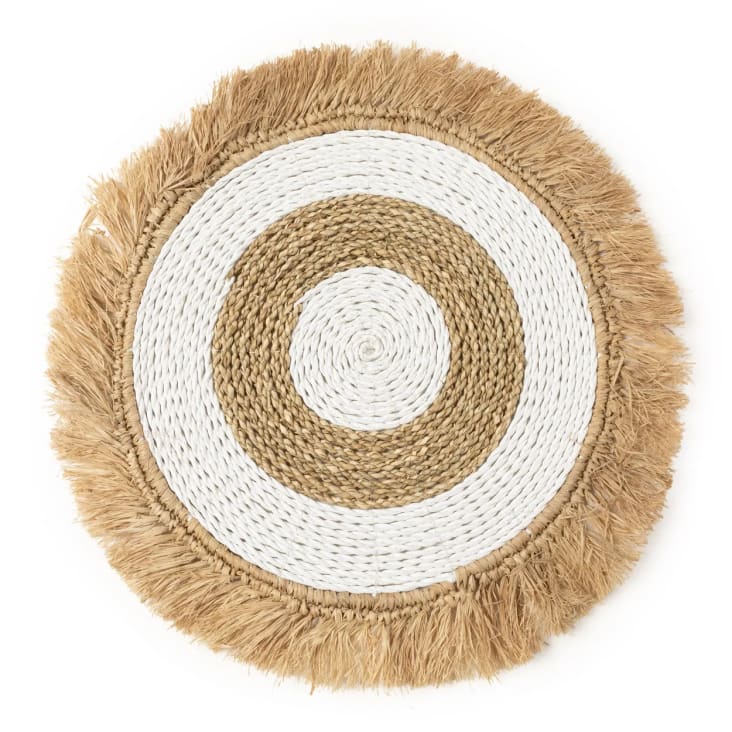 Tovaglietta Di Rafia Ed Erba Marina Bianco Naturale Seagrass Raffia