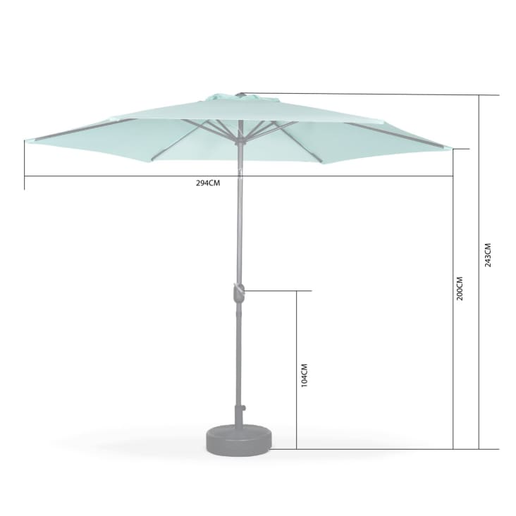 Parasol droit rond prune en aluminium avec mât central 3m de diamètre