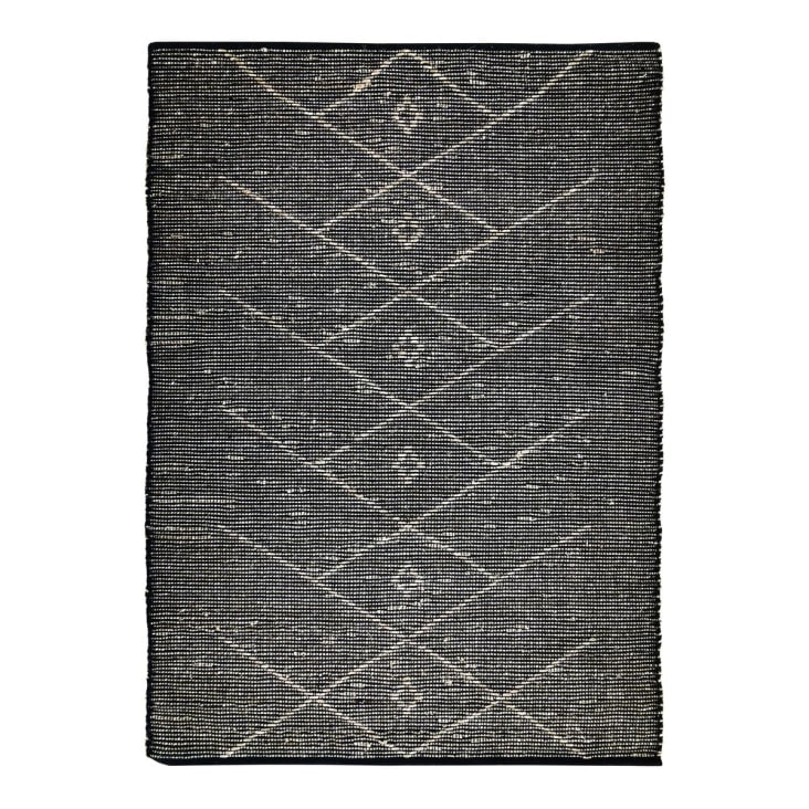 Teppich Im Tribal Muster Aus Seegras 160x230 Schwarz CHIC Maisons