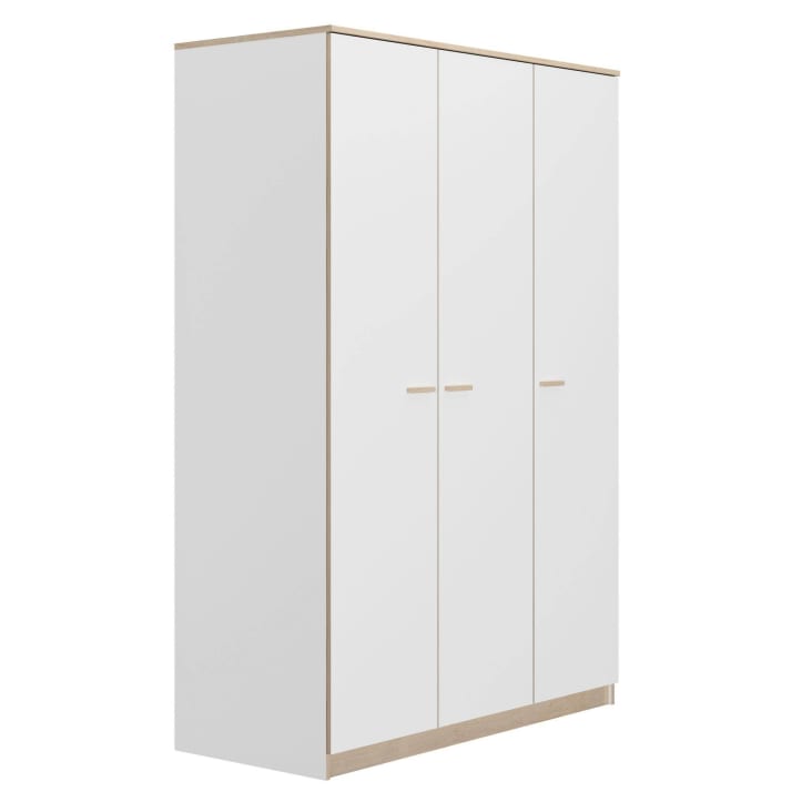 Armoire Portes Effet Bois Blanc Bois Enora Maisons Du Monde