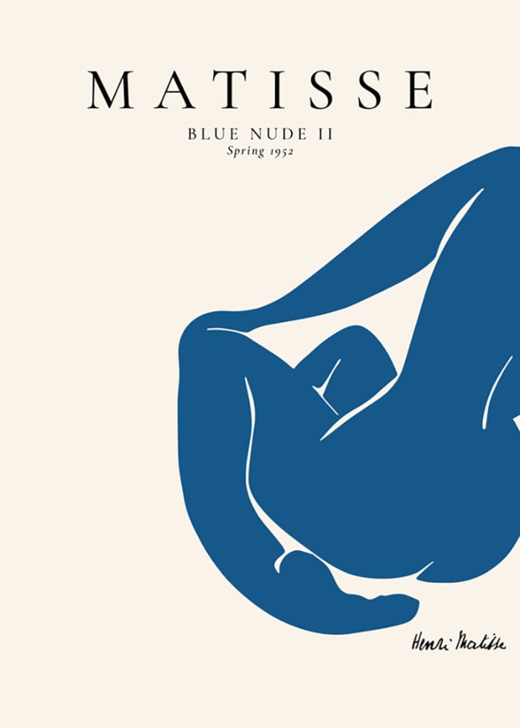 Lámina decorativa henri matisse blue nude ii spring 1952 30x40cm SEVEN