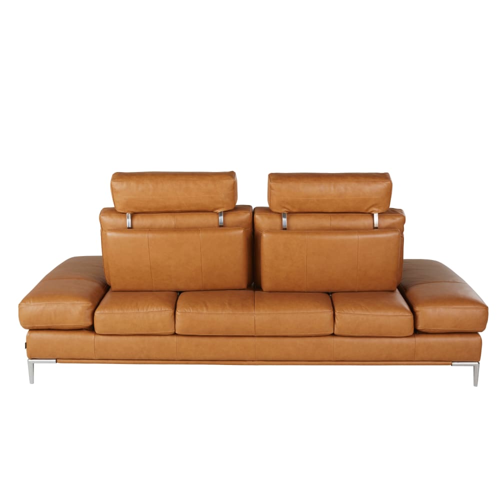 3-Sitzer Sofa mit Lederbezug, camel Geller
