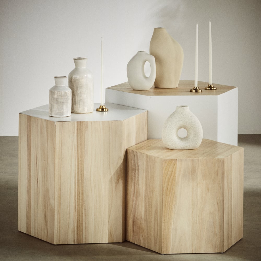 Beistelltischchen-Set aus Paulownienholz Spring