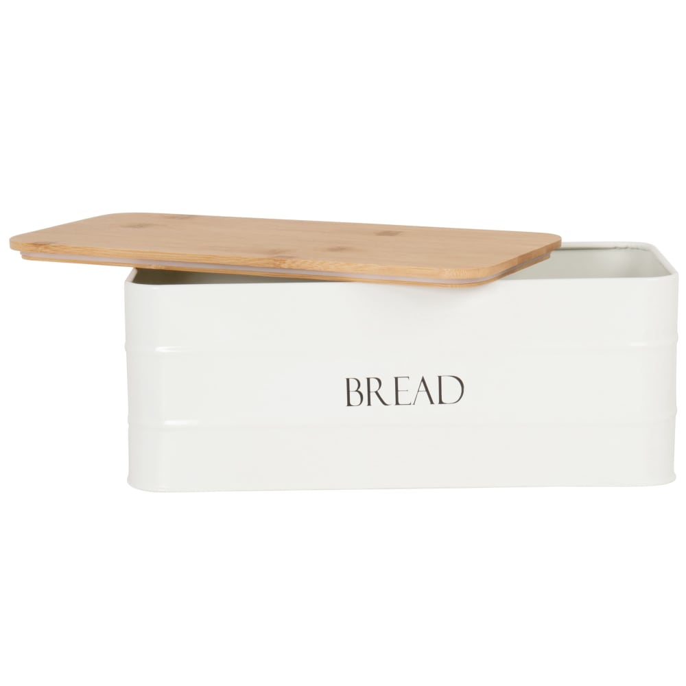 Boîte à Pain En Acier Inoxydable - Métal Blanc, Couvercle Roulant, Pour Cuisine Ou Boulangerie - 10