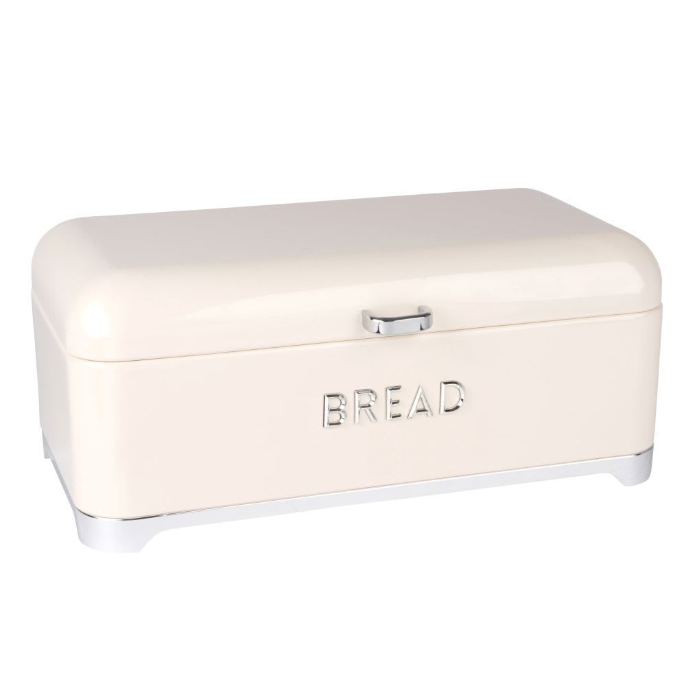 Boîte À Pain En Métal Avec Fenêtre Beige 30 X 18 X 16 Cm[n2611