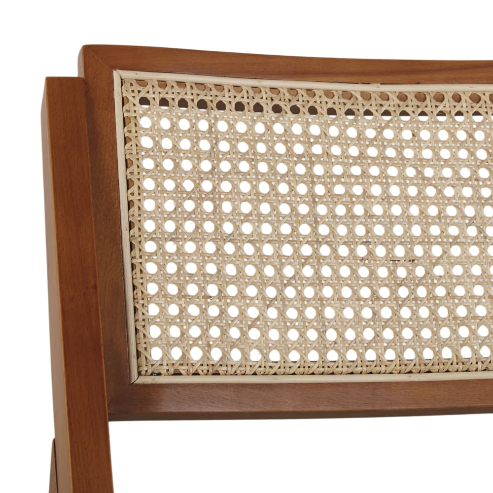 Chaise Pliante Bois KAIHAOWIN Avec Coussin Rotin - Chaise Salle à Manger Jardin Camping Aucun Montage