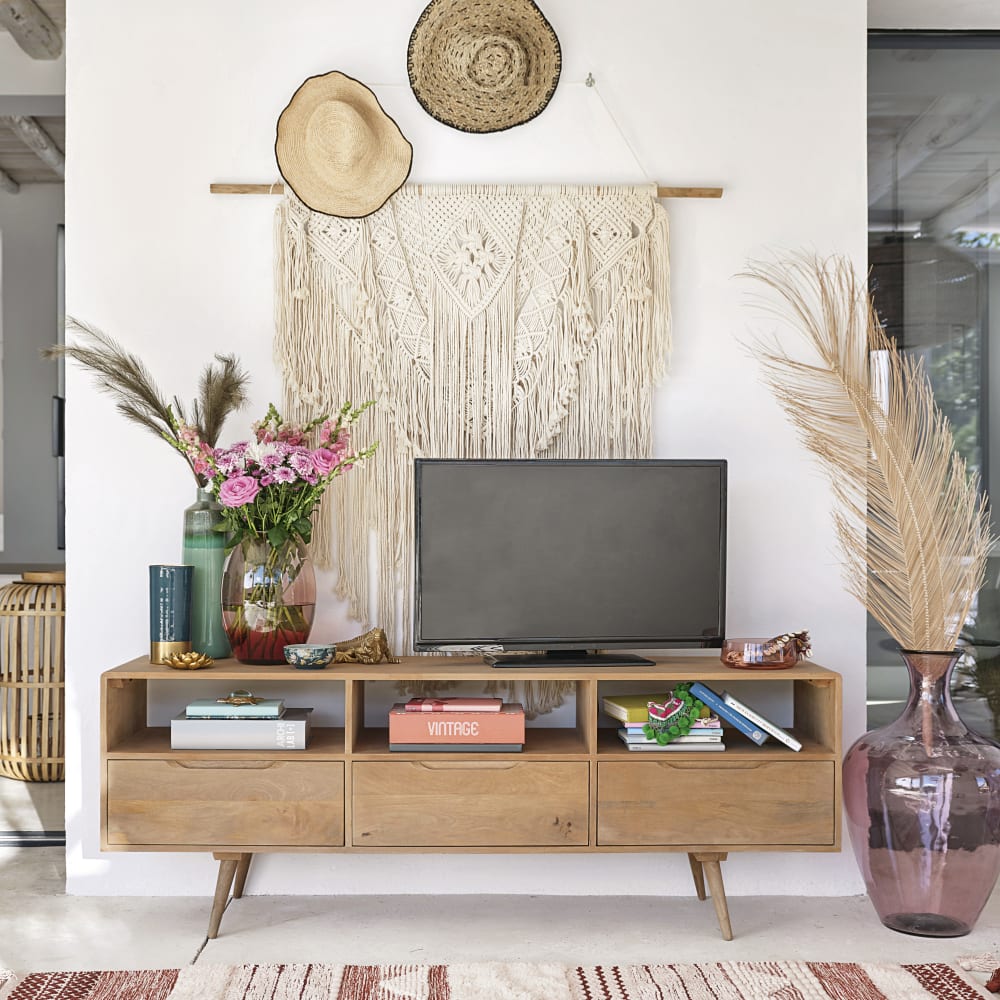 1 pezzo Mensola da parete in stile boho realizzata a macramè, corda