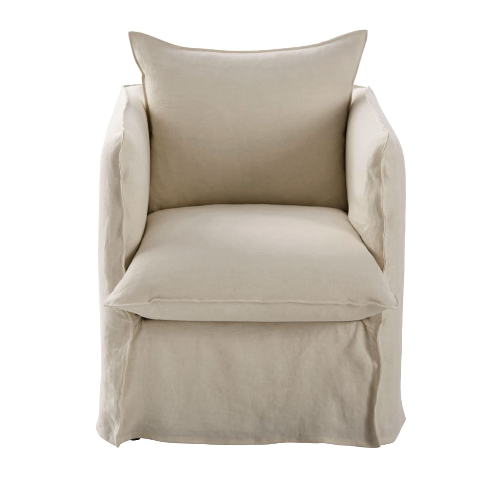 Deux Fauteuils Bergère Maisons Du Monde – Beige – Déhoussables Et Confortables
