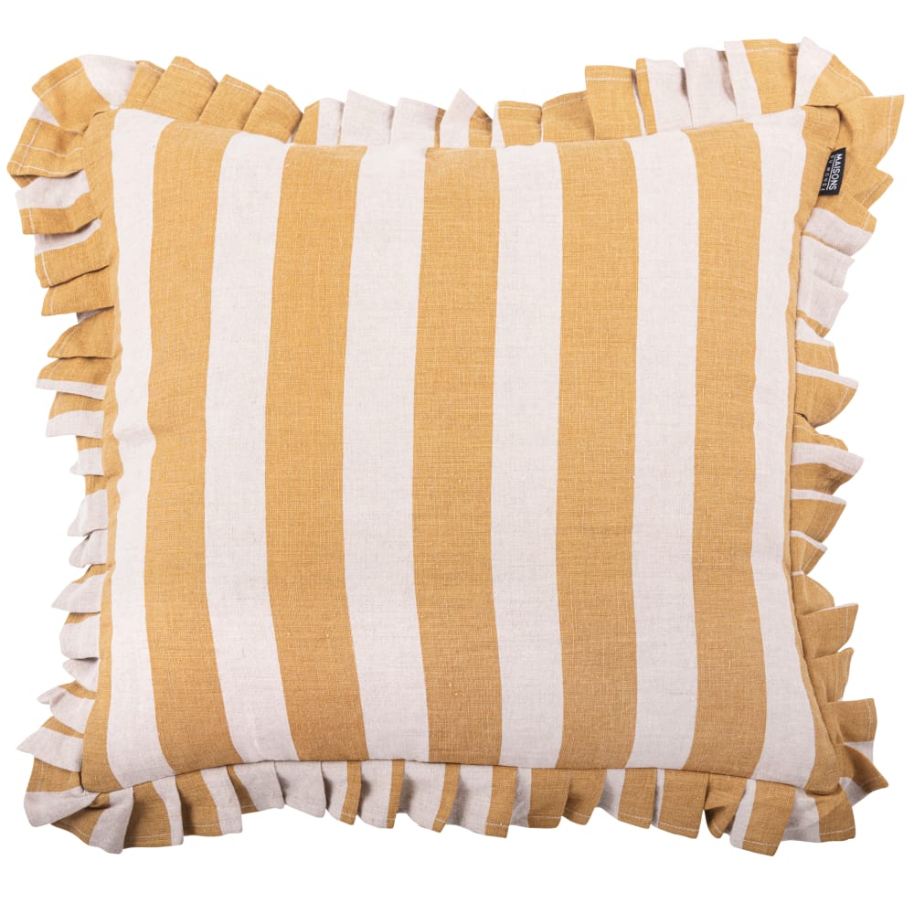 Gestreiftes Kissen mit Rüschen 45x45cm Avola