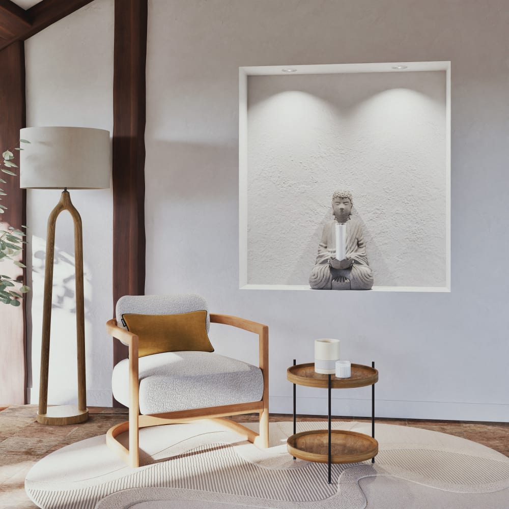 OUTON Staande lamp, woonkamer, dimbaar, met