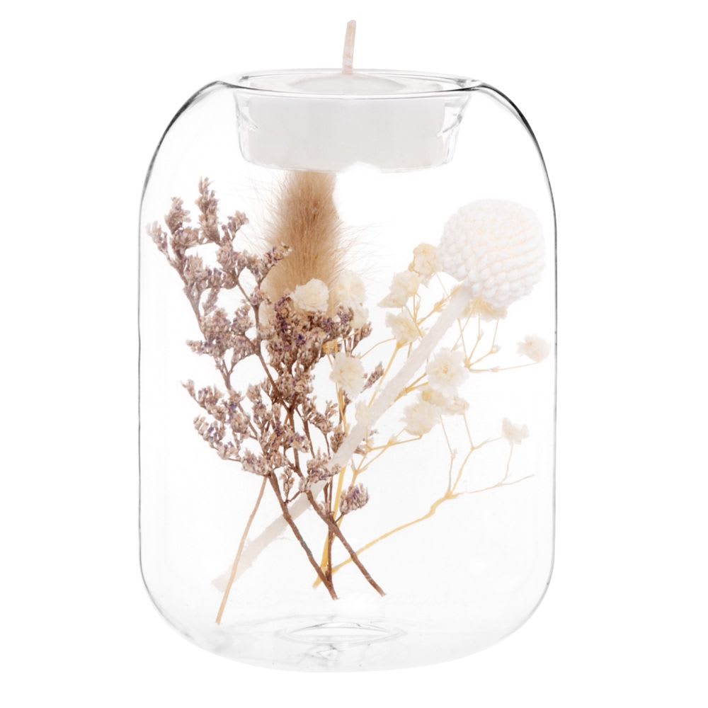 Photophore En Stéatite Motif Floral Gris - Décoration Maison & Bureau, Cadeau Élégant Pour Vos Proches