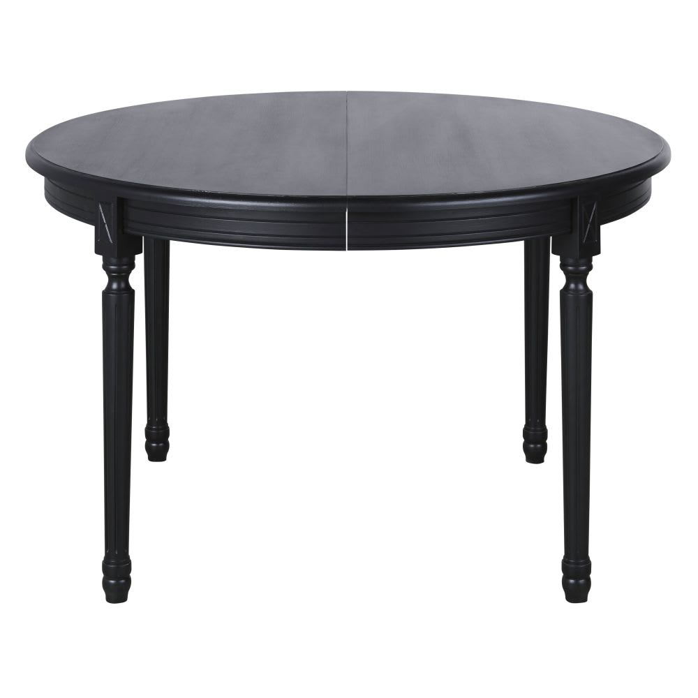 Runder, verstellbarer Esstisch, schwarz, 6/8 Personen, L120/200cm Louis