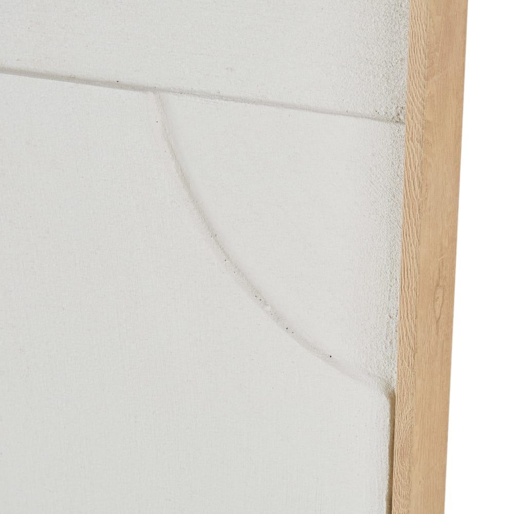 XBTYKPB Grand tableau texturé 3D beige, toile abstraite en plâtre, art mural Wabi Sabi, tableau minimaliste, 80 x 120 cm, avec cadre