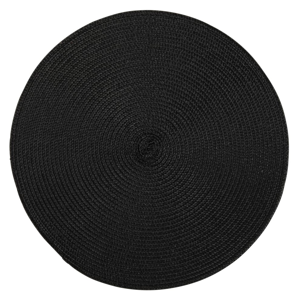 Set 12 Tovagliette Americanate In Plastica Intrecciata - Matches21 Borda - 45x30cm - Lavabili E Anti-macchia Per Tavolo Da Pranzo (Nero)