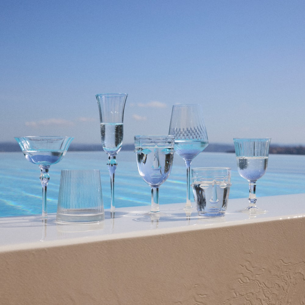 Weinglas aus geriffeltem Glas, 24CL
