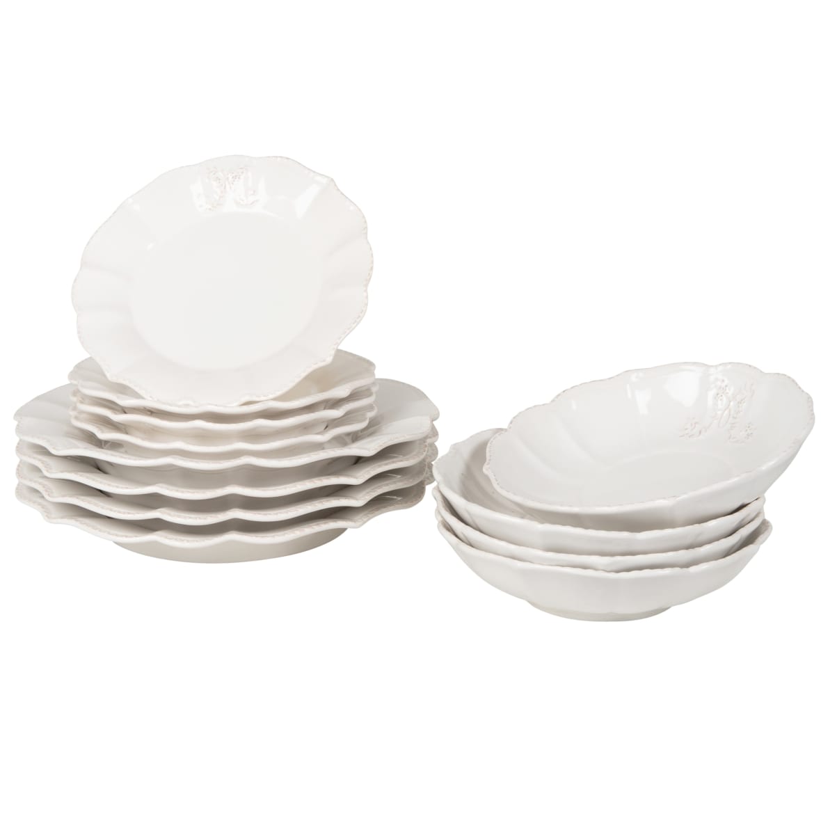 Cambridge Classics Set Di Stoviglie In Ceramica 12 Pezzi Per 4 Persone - Piatti E Ciotole Lavabili In Lavastoviglie - 2