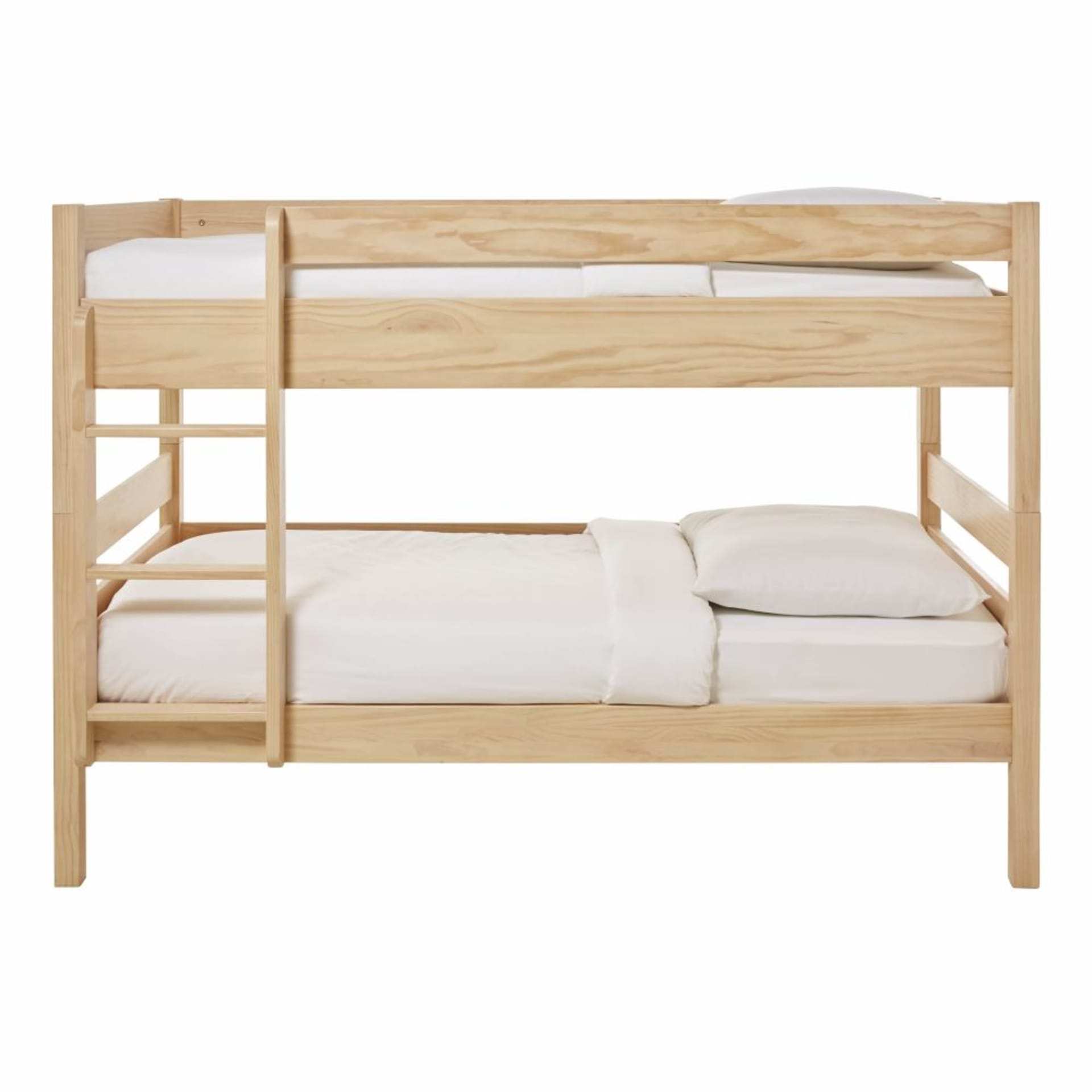Letto A Castello In Legno Di Pino Massello 75x190 Cm – Con Parapetti Di Sicurezza, Design Compatto Per Stanze Piccole, Struttura Non Trattata