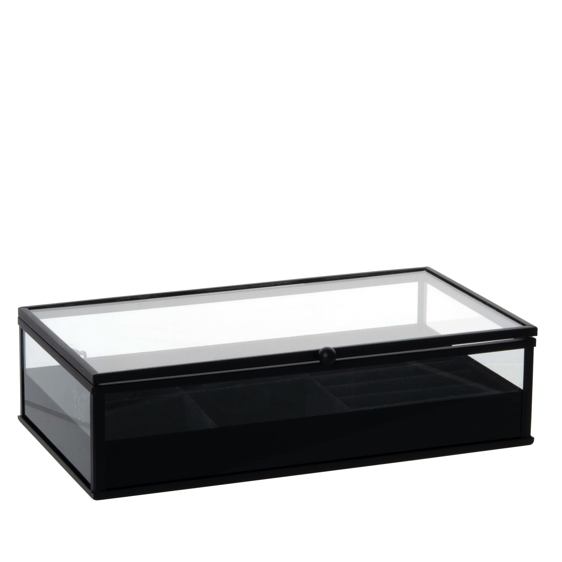 Schmuckkästchen aus Glas und schwarzem Eisen Dea
