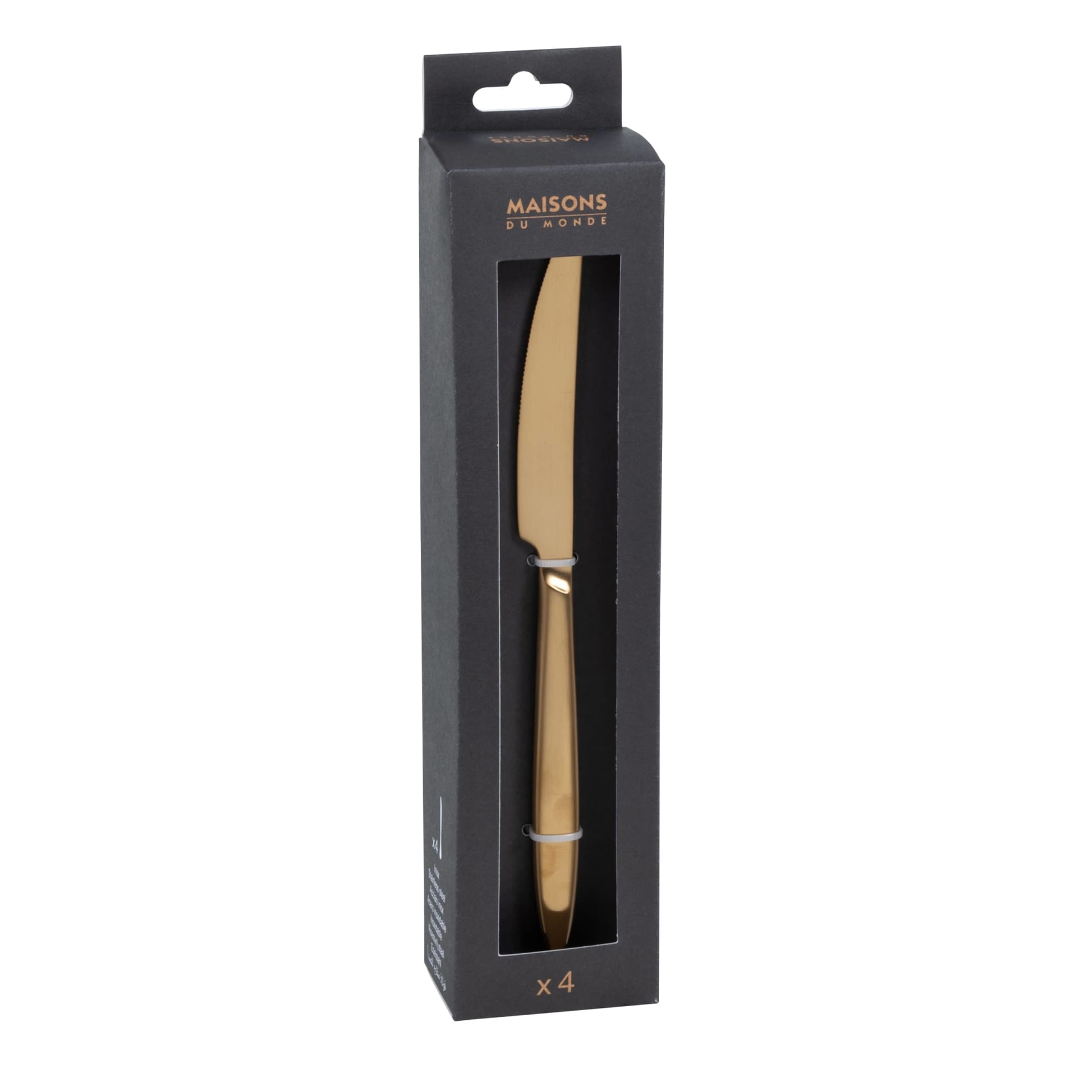 Set di 4 coltelli da burro color caramello in acciaio inox - Home