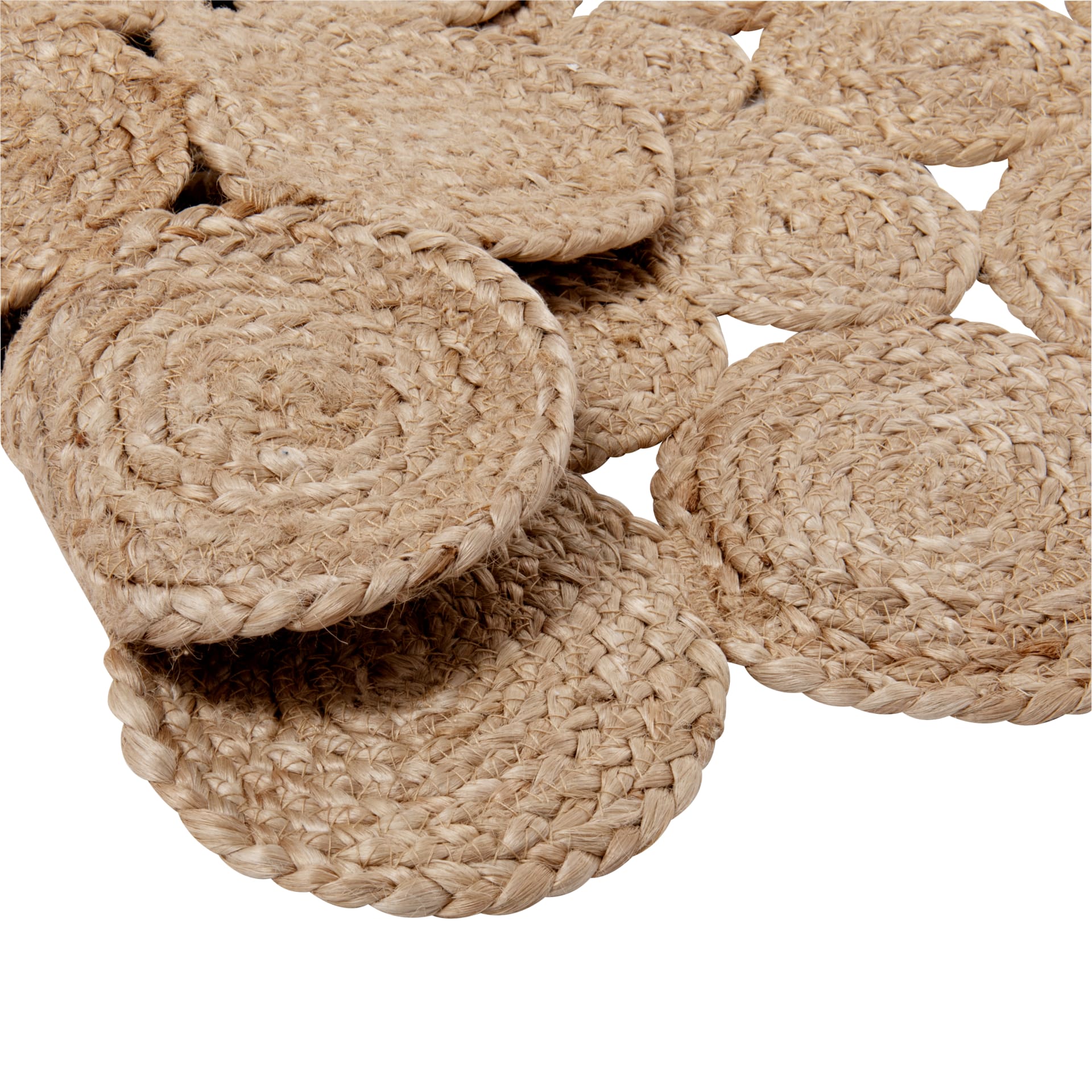 Tapis en jute tressé, style bohème, tissé à la main, robuste et