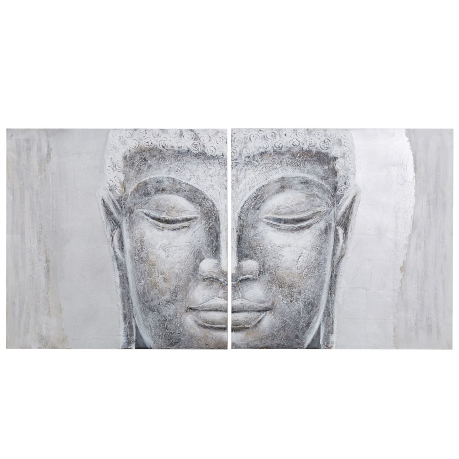 Peinture de Bouddha - Détail de brocart gris- Vendu par 1