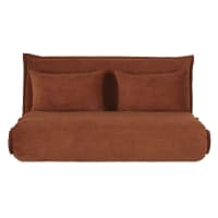 2-Sitzer-Sofa Clic-Clac mit orangebraunem Kordsamtbezug-Hallen
