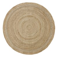Alfombra redonda de yute beige D. 150 cm-BRAGA