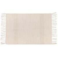 Alfombra tejida a mano de lana en crudo y beige 60 x 90-JANOTA