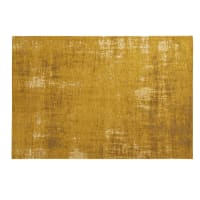 Alfombra vintage de tejido jacquard en amarillo mostaza 155x230-Feel