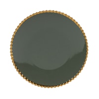 Assiette à dessert en céramique verte et perles dorées-Serena