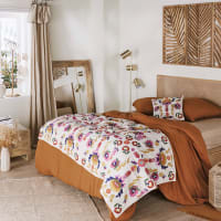 Couvre-lit Boutis MCTISSUS 260x260cm - Coton Lin Clair - Neuf Avec étiquettes