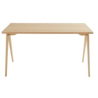 Bureau Vintage Maison Du Monde En Teck Massif – 5 Tiroirs – 150x70 Cm